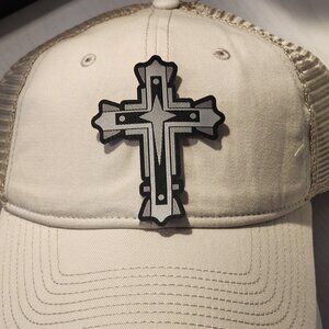 Cross Patched Stone Soft Mesh Adjustable Snapback Trucker Hat